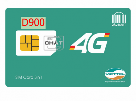 Sim 4G Viettel D900 trọn gói 1 năm 2025