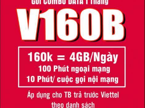 V160B – Gói cước combo KM data tốc độ cao + phút gọi chỉ với 160K/ tháng