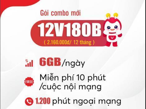 12V180B Viettel nhận 6Gb/ ngày data tốc độ cao và cước thoại khủng