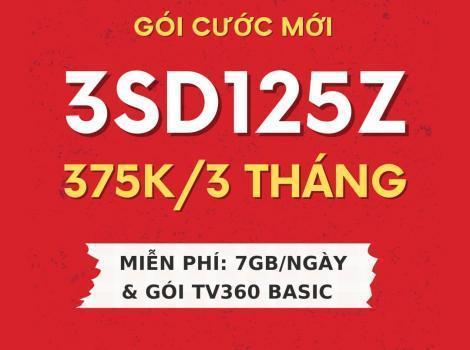 Ưu đãi 6Gb/ ngày trong 3 tháng với 3SD125Z Viettel chỉ 125k/ tháng