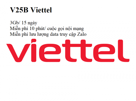 Chỉ 25k với gói cước V25B ưu đãi thả ga 15 ngày