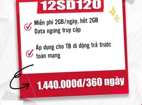 12SD120 Viettel ưu đãi khủng chỉ 120k/ tháng