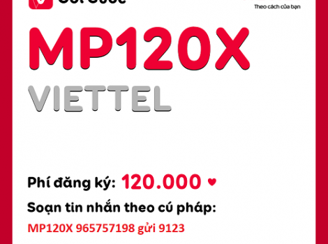 Gói cước MP120X Viettel miễn phí 1000 phút cước nội mạng/ tháng với 120k
