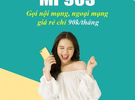 Gói cước MP90S Viettel ưu đãi free cước nội ngoại mạng chỉ 90k/ tháng