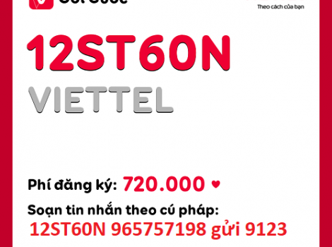 Đăng ký gói 12ST60N Viettel ưu đãi data khủng