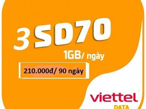 Cú pháp đăng ký gói cước giá rẻ 3SD70 Viettel