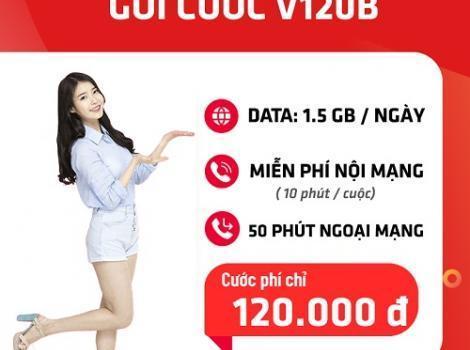 Gói cước combo Viettel 120k/ tháng ưu đãi data + cước gọi thoại 