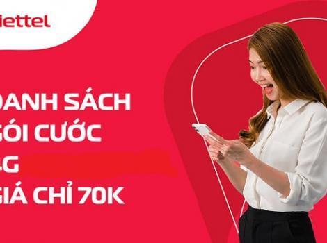 Các gói cước 4G Viettel 70k/ tháng