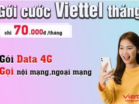 Tổng hợp gói nội mạng Viettel 70.000đ/ tháng ưu đãi khủng