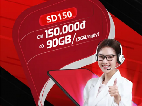 Gói 4G Viettel tháng cước phí 150k - 90Gb data tốc độ cao