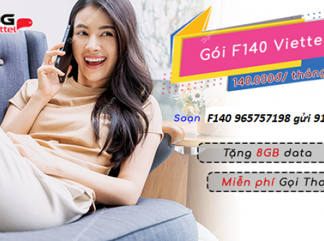 Gói combo Viettel tháng cước phí 140k Free 60p ngoại mạng + 10p đầu tiên nội mạng