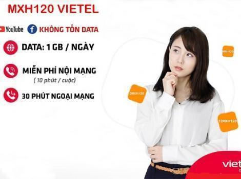 Gói MXH Viettel cước phí 120k lướt thả ga không giới hạn data