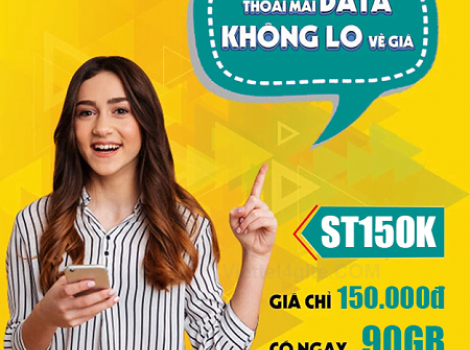 Gói data tốc độ cao Viettel 90Gb cước phí 150k/ tháng