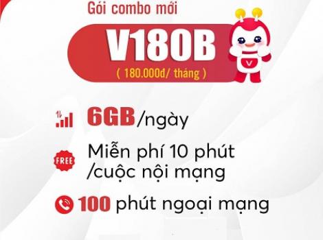 Gói cước Viettel siêu data 180k/ tháng Free 100p ngoại mạng + nội mạng dưới 10p