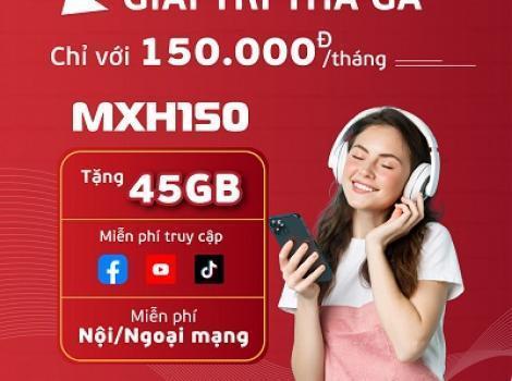 Free data Facebook, Youtube, Tiktok chỉ 150k/ tháng nhận thêm 45Gb + Free cước gọi nội, ngoại mạng