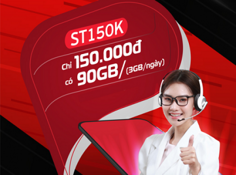 Thông tin gói cước ST150K Viettel có 90Gb data tốc độ cao chỉ từ 5k/ngày