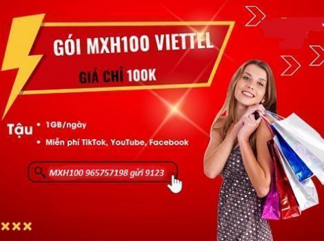 Free data mạng xã hội với gói cước MXH100 Viettel