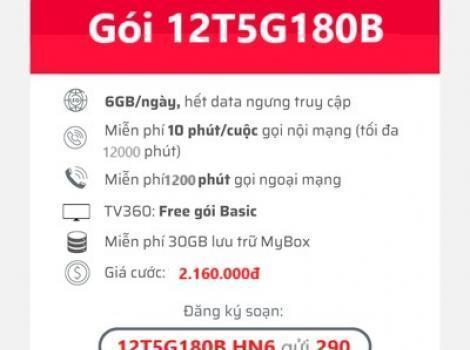 5G Tốc Độ Cao Giá Rẻ Trong 12 Tháng Với Gói 12T5G180B Viettel