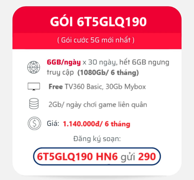 Gợi Ý Gói Cước 5G Viettel Ưu Đãi 1080Gb Chu Kỳ 6 Tháng