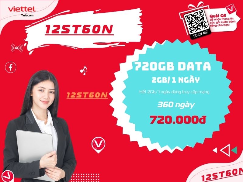 Gói cước 12St60n Viettel