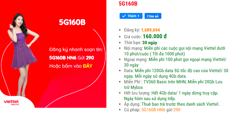 5G160b viettel siêu tốc độ