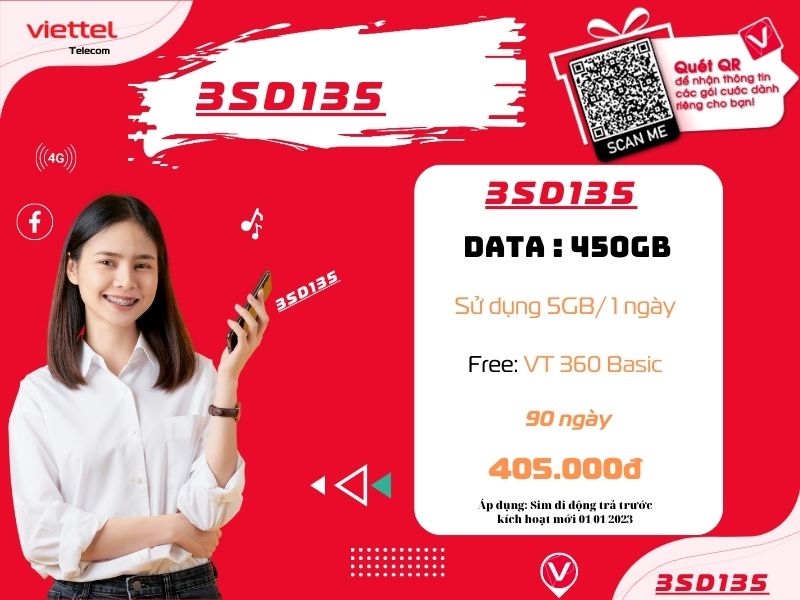 Gói 3sd135 Viettel