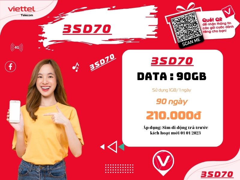 Goi cuoc 3SD70 Viettel