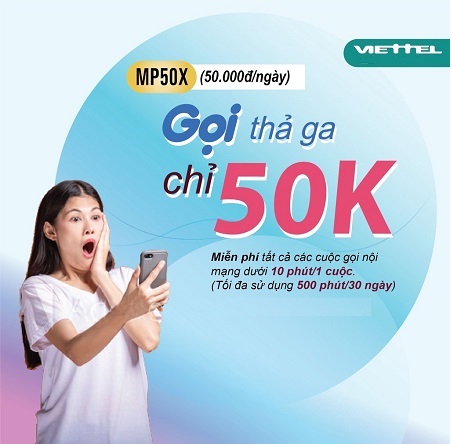 Gọi nội mạng thả ga không lo về giá với gói cước MP50X Viettel 