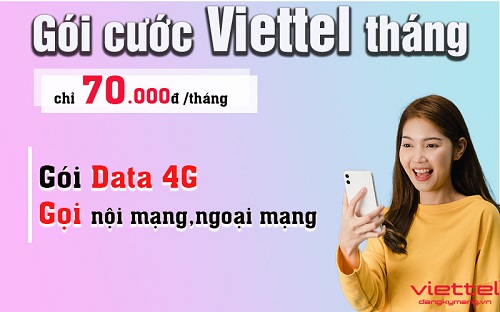 Gói cước nội mạng Viettel 70k 1 tháng