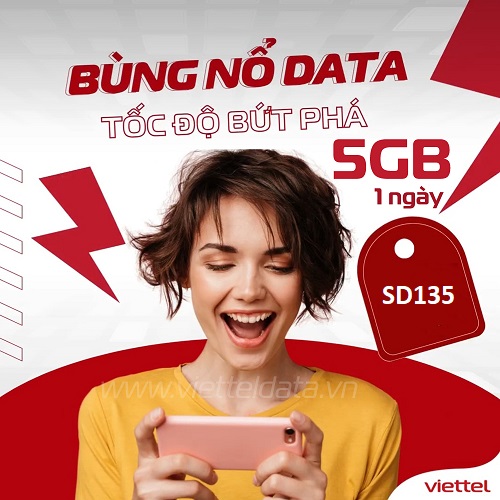 Nhận ngay 150Gb data tốc độ cao truy cập mạng miễn phí  với gói cước SD135 Viettel