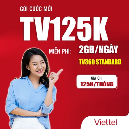 Nhận trọn ưu đãi data tốc độ cao miễn phí xem TV360 với gói cước TV125K Viettel