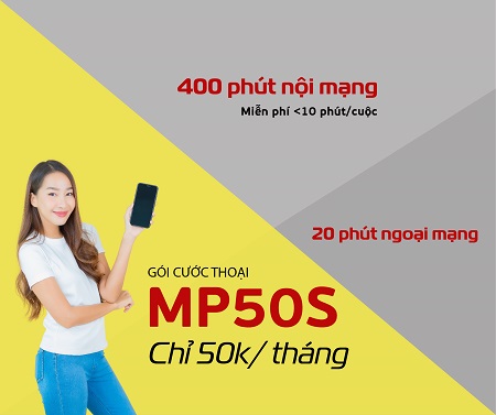 Thoải mái gọi nội ngoại mạng không lo về cước phí với gói MP50S Viettel 