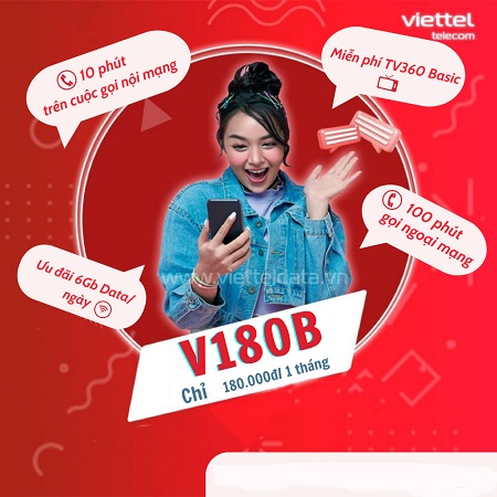 Gói cước combo Viettel - cước phí 180k/ tháng
