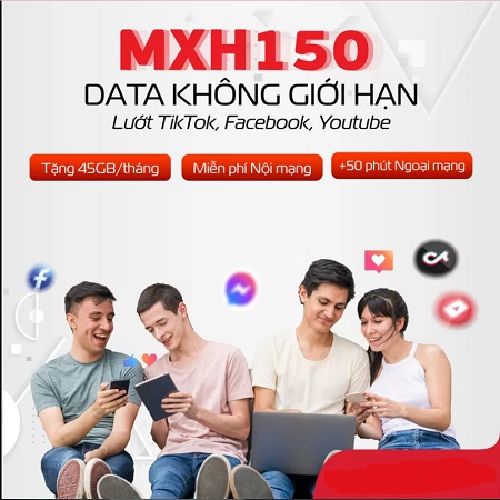 Lướt mạng xã hội không giới hạn chỉ 150k/tháng 