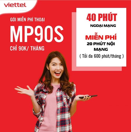 Thoải mái gọi nội ngoại mạng không lo về cước phí với gói MP90S Viettel 