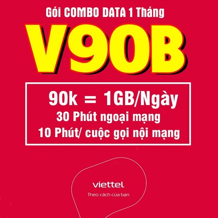 Gói cước combo Viettel 90k 1 tháng - V90B Viettel