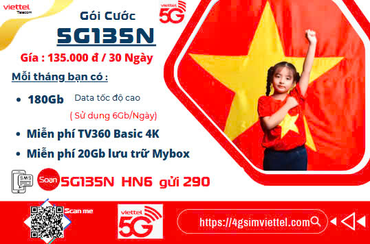 Gói cước 5G135N Viettel