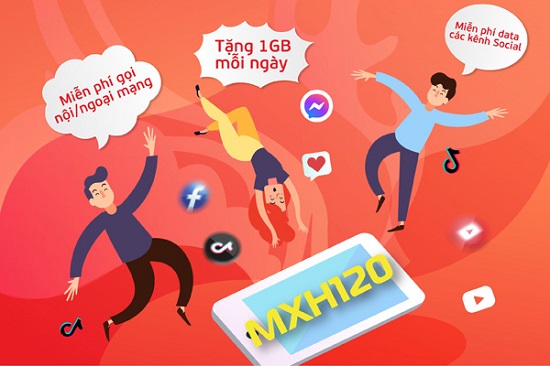 Free data Facebook, Youtube, Tiktok chỉ 120k/ tháng nhận thêm 30Gb + Free cước gọi nội, ngoại mạng