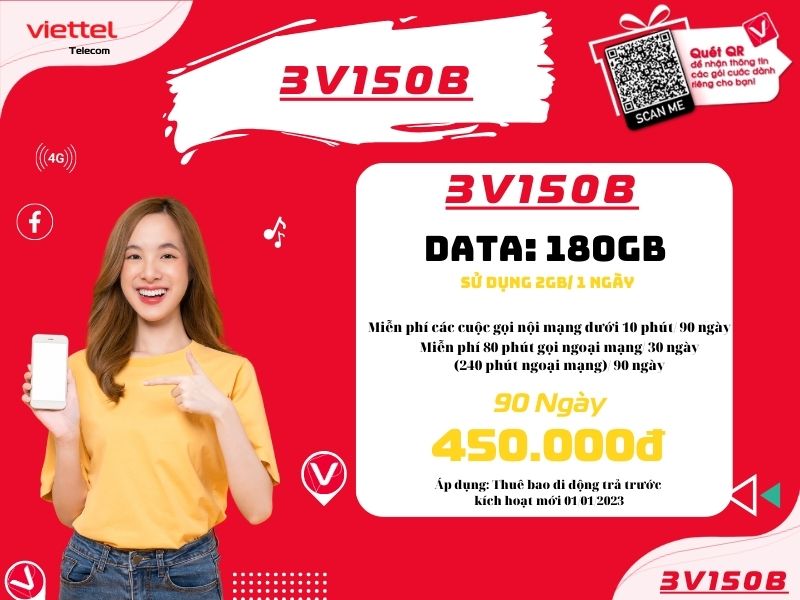 Gói 3V150B Viettel