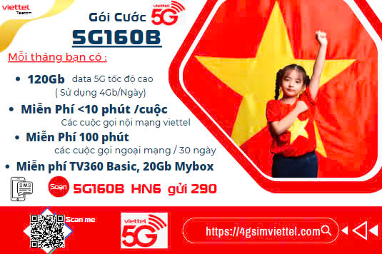 Gói cước 5G160B Viettel