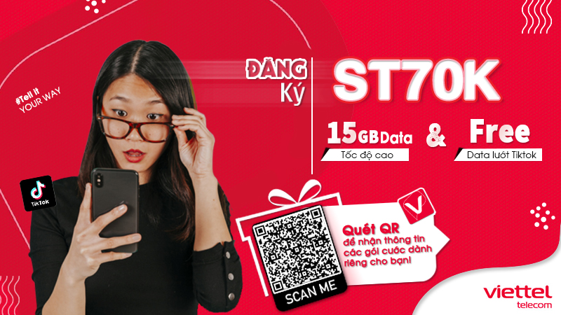 Gói cước ST70k viettel