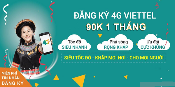 Gói cước 4G Viettel 90k/ tháng