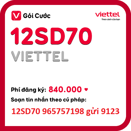Gói cước 12SD70 Viettel