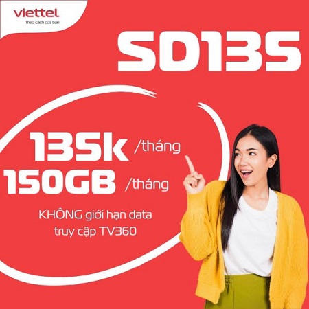 Gói 4G Viettel cước phí 135k