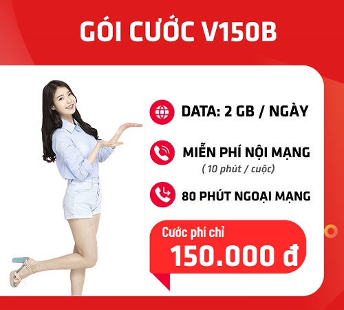 Gói cước combo Viettel 150k 1 tháng - gói V150 B Viettel