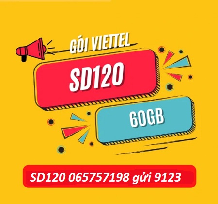 Gói 4G Viettel tháng cước phí 120k ưu đãi data